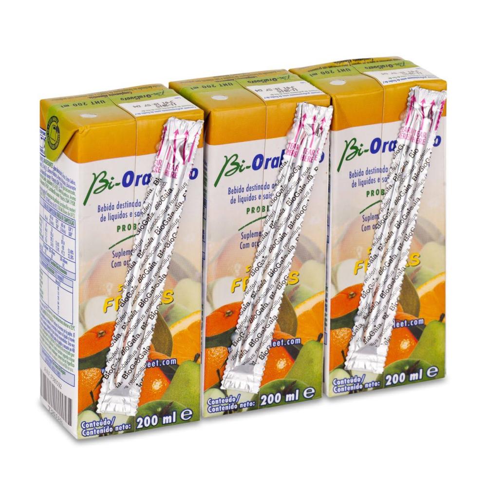 bioralsuero frutas pack 3 brick x 200ml