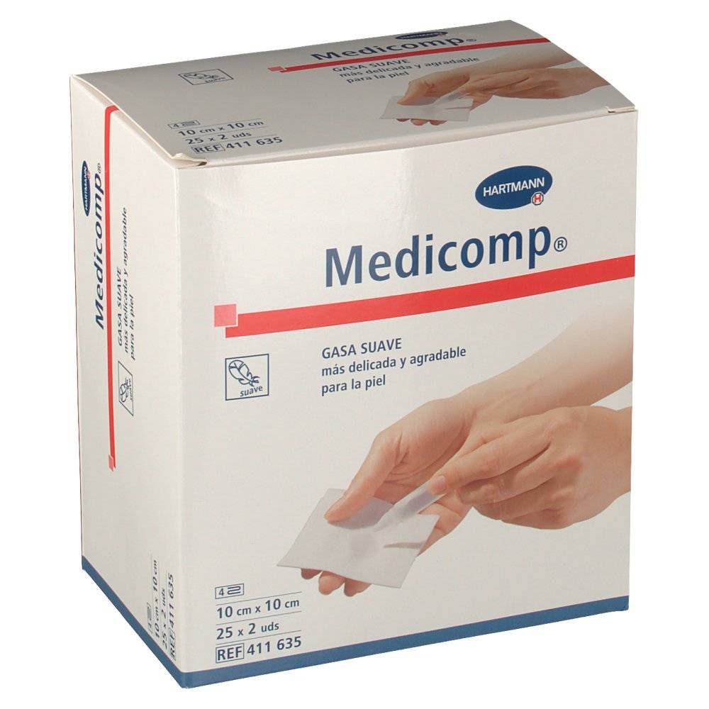 medicomp compresas non woven 10x10 cm 25 sobres