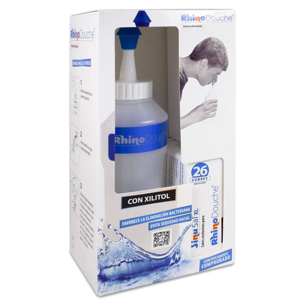 rhinodouche pack irrigador 500 ml sinusal 26 sobres