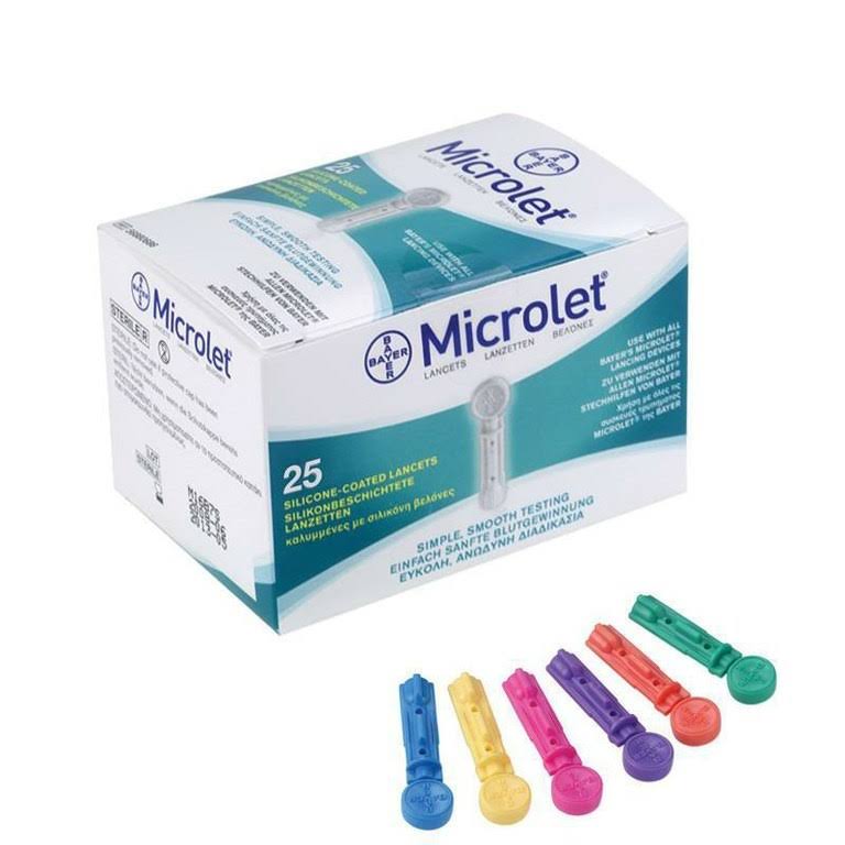 microlet de colores lancetas 25 u